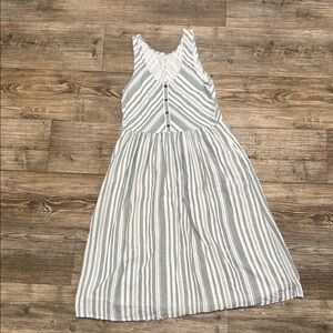 True Craft Gray and White Striped Maxi Dress